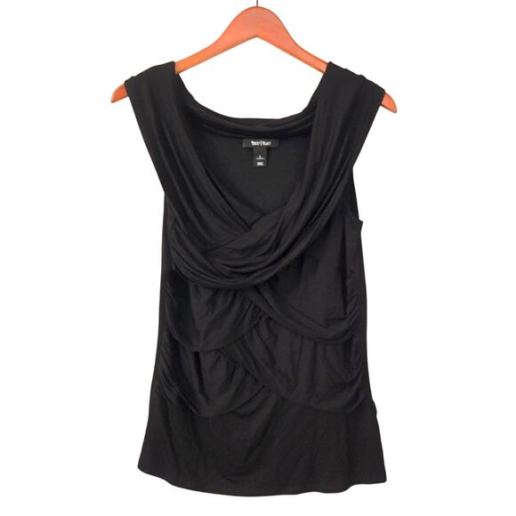 White House Black Market Women's Drapey Sleeveless Top Black Size L - Picture 1 of 9